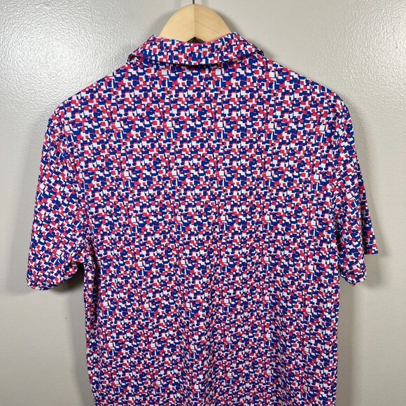 IBKul Chaos Short Sleeve Polo Mens Size Small Blue Pink Golf Cooling Active - Picture 7 of 9